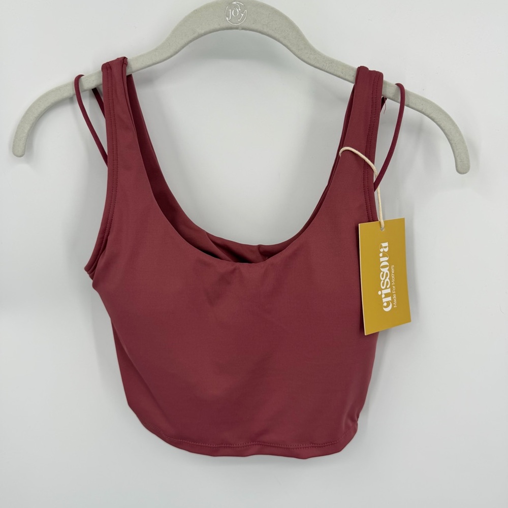 NWT Crissova Made For Mothers Mauve Cropped Tank Top sz S‎